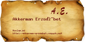 Akkerman Erzsébet névjegykártya